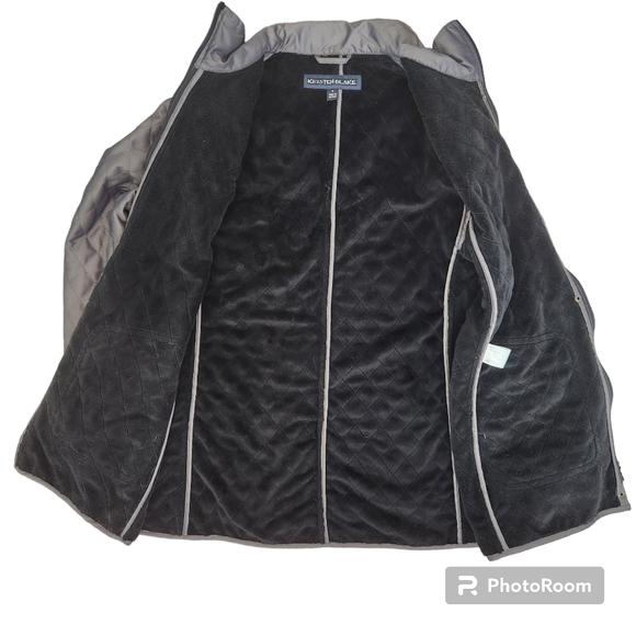 Kristen Blake Metallic/Pewter Quilted Minky Lined Water Resistant Parka Jacket S - Picture 7 of 12